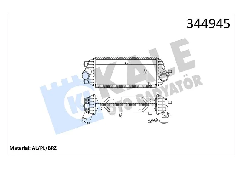 KALE RADYATOR TURBO RADYATÖRÜ INTERCOOLER KALE 344945