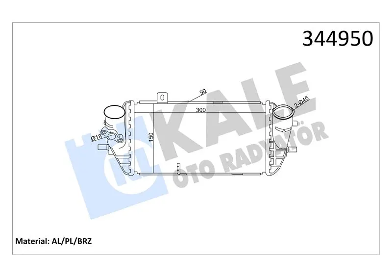 KALE RADYATOR TURBO RADYATÖRÜ INTERCOOLER KALE 344950