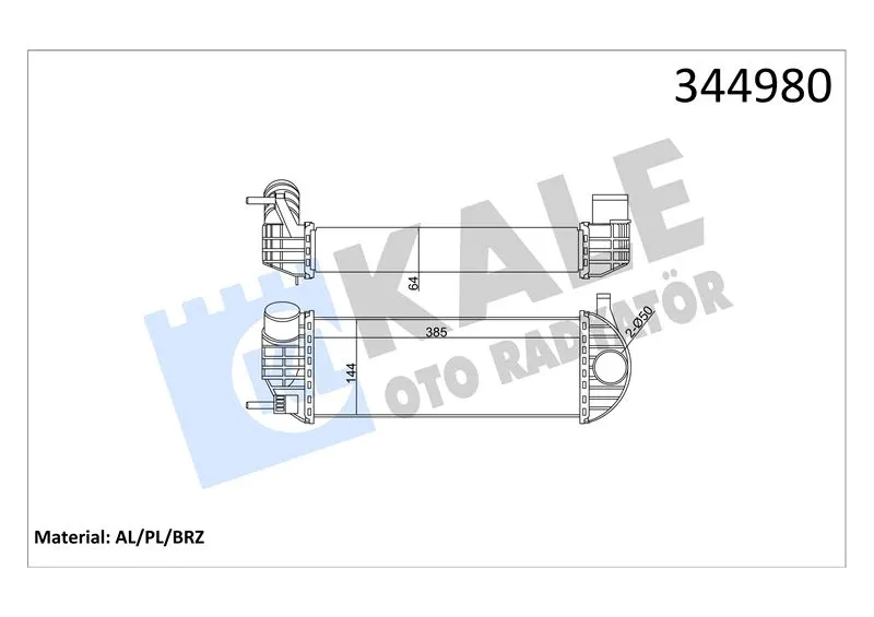 KALE RADYATOR TURBO RADYATÖRÜ INTERCOOLER KALE 344980