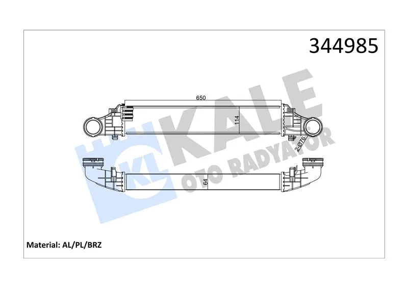 KALE RADYATOR TURBO RADYATÖRÜ INTERCOOLER KALE 344985