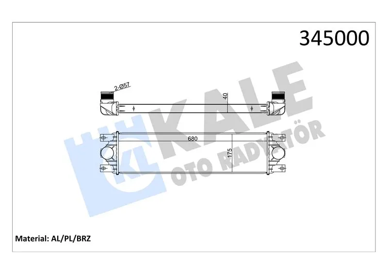 KALE RADYATOR TURBO RADYATÖRÜ INTERCOOLER KALE 345000