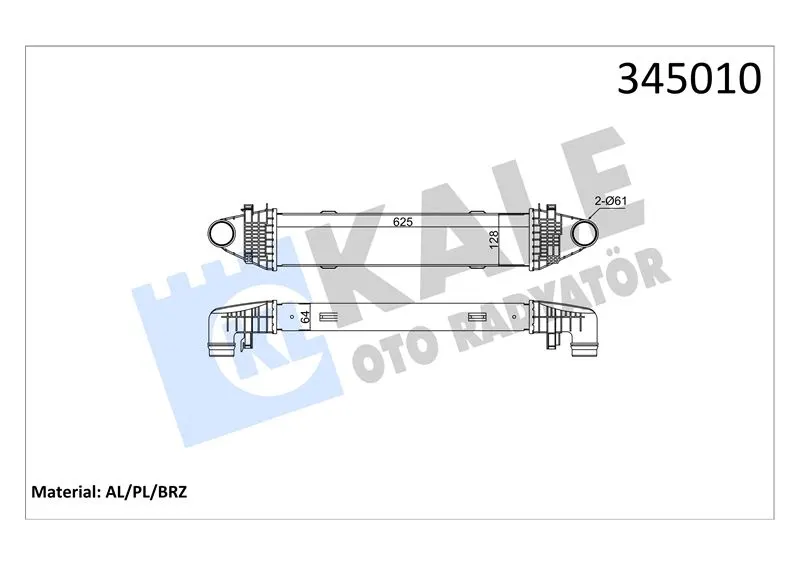 KALE RADYATOR TURBO RADYATÖRÜ INTERCOOLER KALE 345010