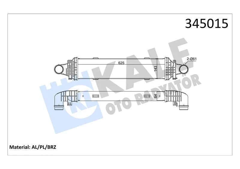 KALE RADYATOR TURBO RADYATÖRÜ INTERCOOLER KALE 345015