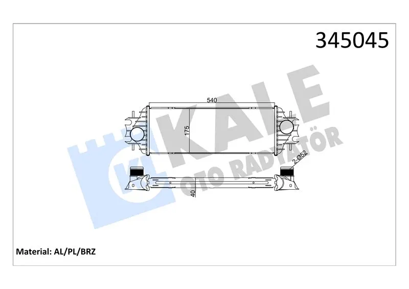 KALE RADYATOR TURBO RADYATÖRÜ INTERCOOLER KALE 345045