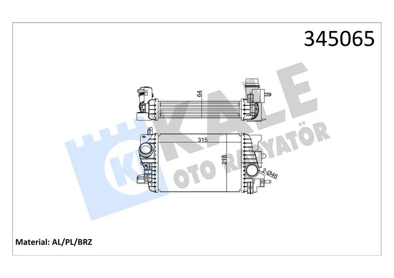 KALE RADYATOR TURBO RADYATÖRÜ INTERCOOLER KALE 345065