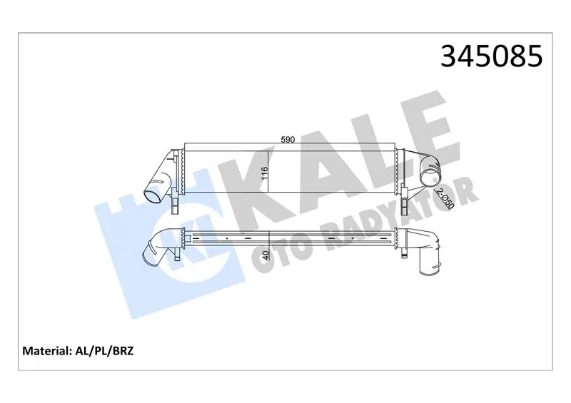 KALE RADYATOR TURBO RADYATÖRÜ INTERCOOLER KALE 345085