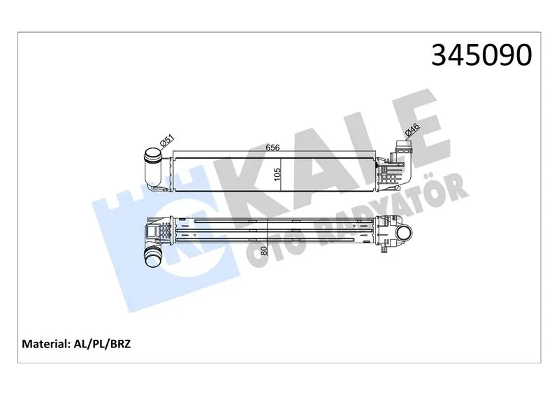 KALE RADYATOR TURBO RADYATÖRÜ INTERCOOLER KALE 345090