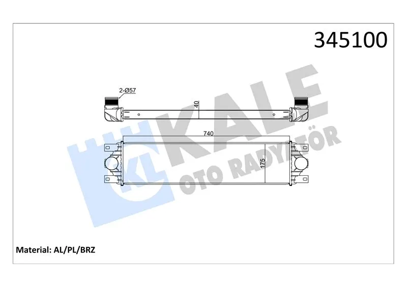 KALE RADYATOR TURBO RADYATÖRÜ INTERCOOLER KALE 345100