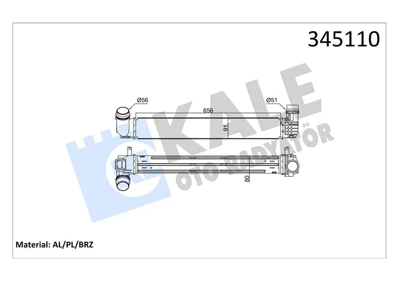 KALE RADYATOR TURBO RADYATÖRÜ INTERCOOLER KALE 345110