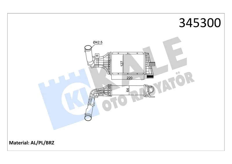 KALE RADYATOR TURBO RADYATÖRÜ INTERCOOLER KALE 345300