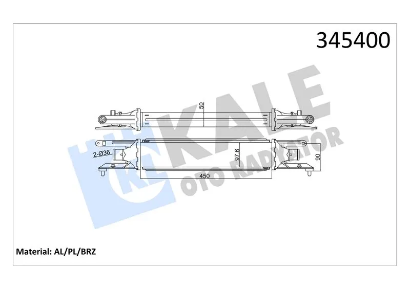 KALE RADYATOR TURBO RADYATÖRÜ INTERCOOLER KALE 345400