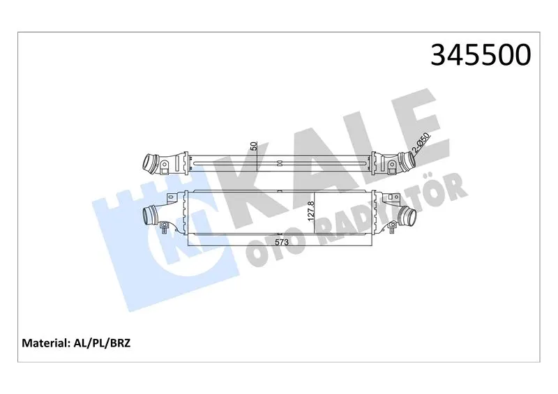 KALE RADYATOR TURBO RADYATÖRÜ INTERCOOLER KALE 345500
