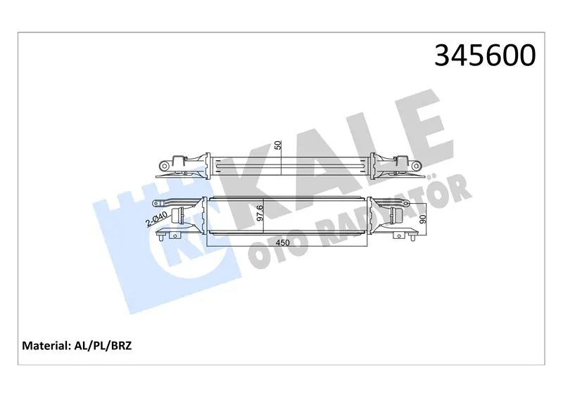 KALE RADYATOR TURBO RADYATÖRÜ INTERCOOLER KALE 345600