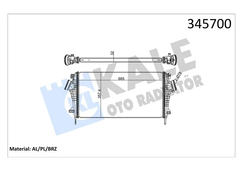 KALE RADYATOR TURBO RADYATÖRÜ INTERCOOLER KALE 345700