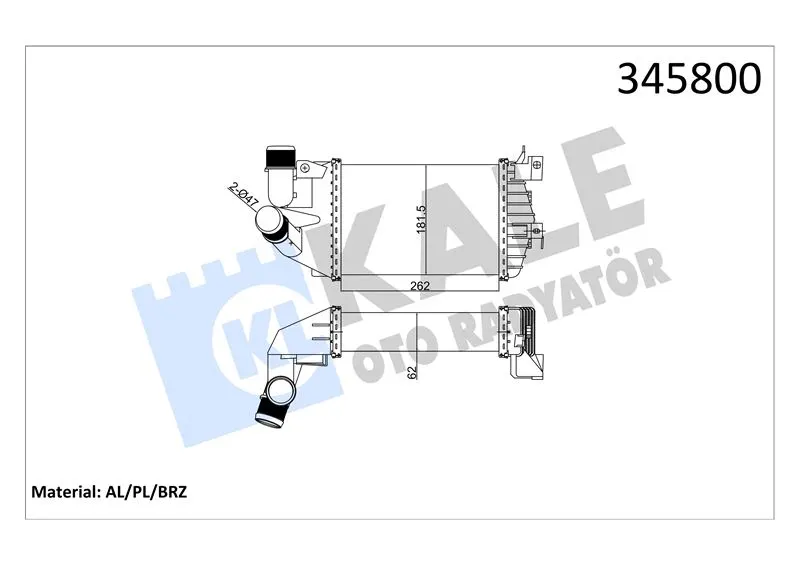 KALE RADYATOR TURBO RADYATÖRÜ INTERCOOLER KALE 345800