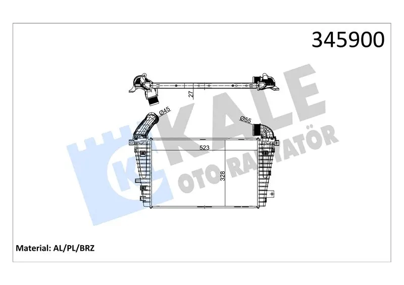 KALE RADYATOR TURBO RADYATÖRÜ INTERCOOLER KALE 345900