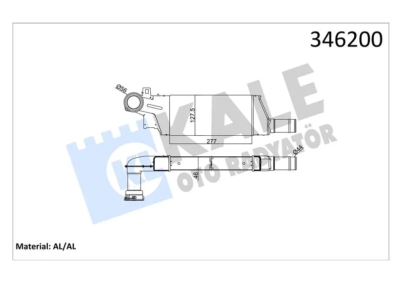 KALE RADYATOR TURBO RADYATÖRÜ INTERCOOLER KALE 346200