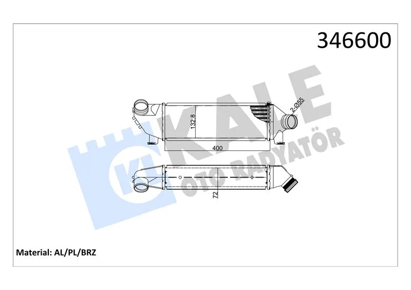 KALE RADYATOR TURBO RADYATÖRÜ INTERCOOLER KALE 346600