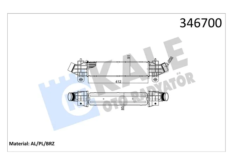 KALE RADYATOR TURBO RADYATÖRÜ INTERCOOLER KALE 346700