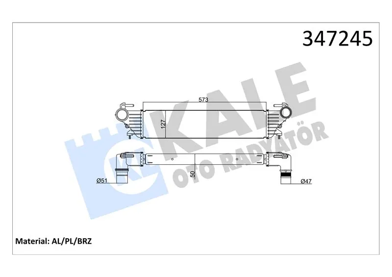KALE RADYATOR TURBO RADYATÖRÜ INTERCOOLER KALE 347245