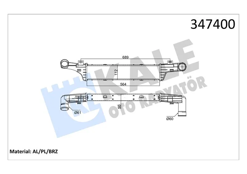 KALE RADYATOR TURBO RADYATÖRÜ INTERCOOLER KALE 347400
