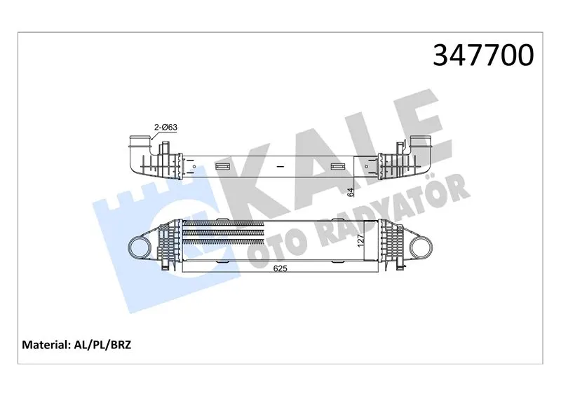 KALE RADYATOR TURBO RADYATÖRÜ INTERCOOLER KALE 347700