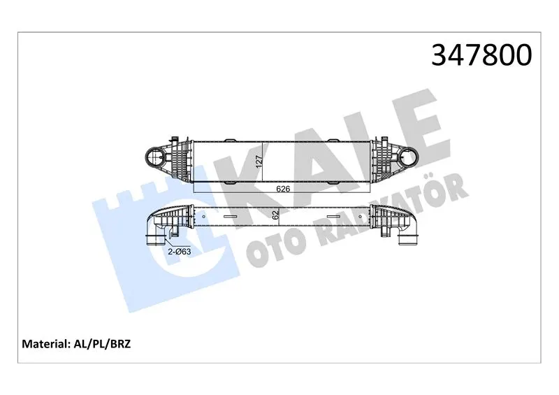 KALE RADYATOR TURBO RADYATÖRÜ INTERCOOLER KALE 347800