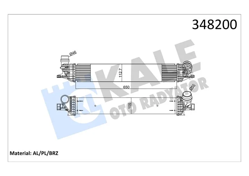 KALE RADYATOR TURBO RADYATÖRÜ INTERCOOLER KALE 348200