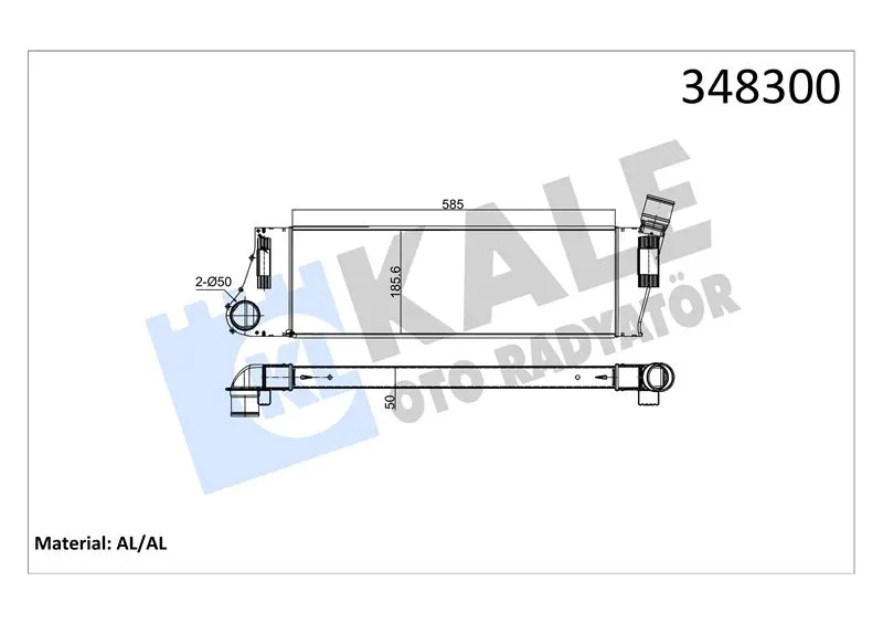 KALE RADYATOR TURBO RADYATÖRÜ INTERCOOLER KALE 348300