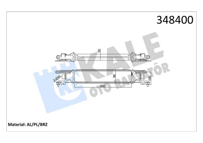 KALE RADYATOR TURBO RADYATÖRÜ INTERCOOLER KALE 348400
