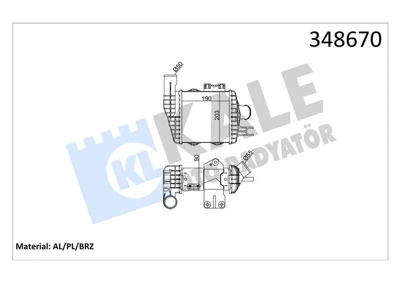 KALE RADYATOR TURBO RADYATÖRÜ INTERCOOLER KALE 348670