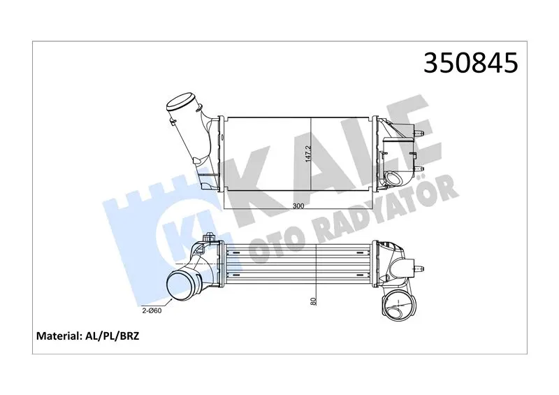 KALE RADYATOR TURBO RADYATÖRÜ INTERCOOLER KALE 350845