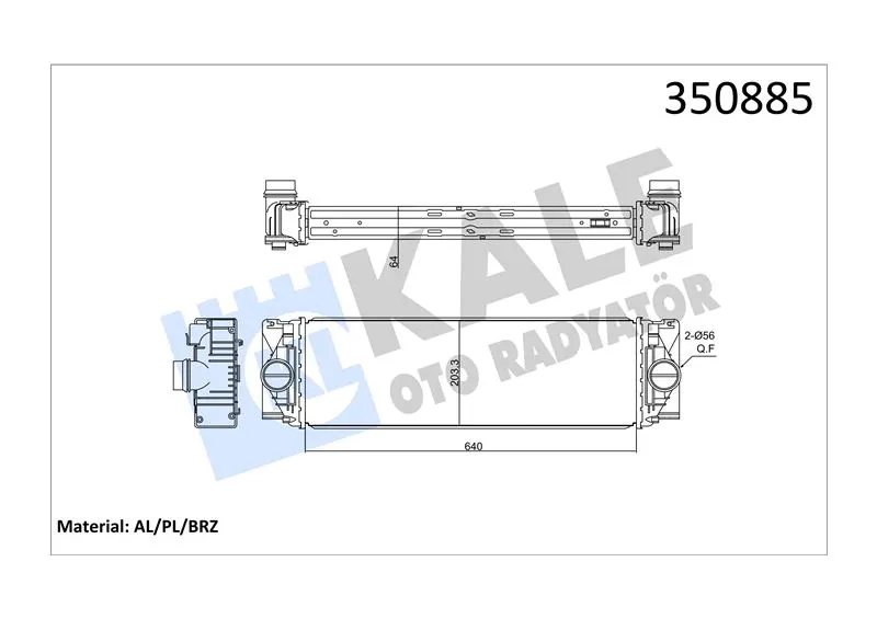 KALE RADYATOR TURBO RADYATÖRÜ INTERCOOLER KALE 350885