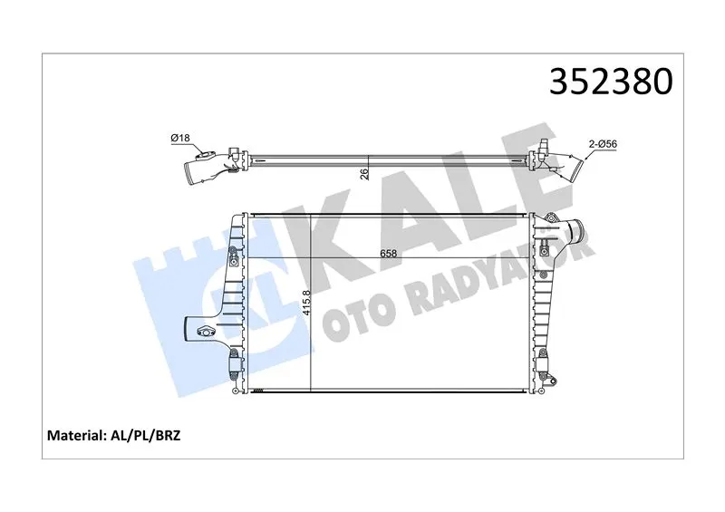 KALE RADYATOR TURBO RADYATÖRÜ INTERCOOLER KALE 352380