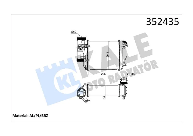 KALE RADYATOR TURBO RADYATÖRÜ INTERCOOLER KALE 352435