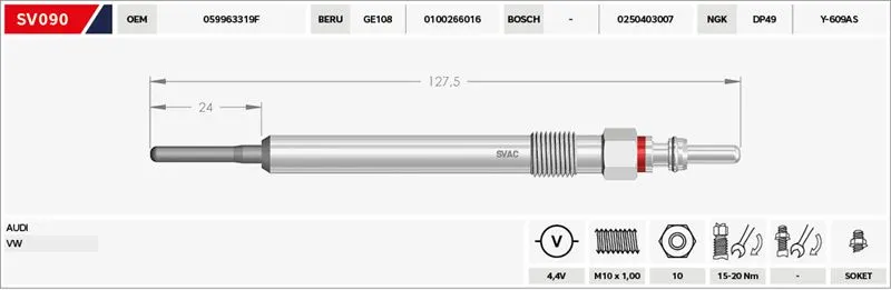 KIZDIRMA BUJİSİ SVAC SV090
