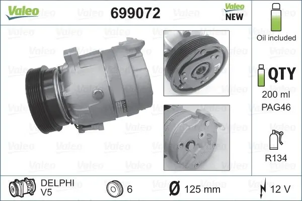 KLİMA KOMPRESÖRÜ VE PARÇALARI VALEO 699072