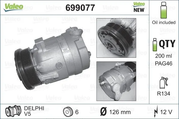 KLİMA KOMPRESÖRÜ VE PARÇALARI VALEO 699077