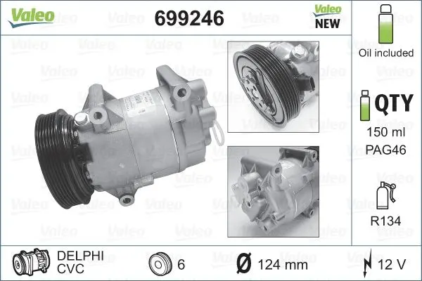 KLİMA KOMPRESÖRÜ VE PARÇALARI VALEO 699246