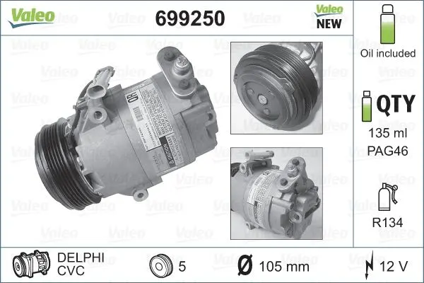KLİMA KOMPRESÖRÜ VE PARÇALARI VALEO 699250