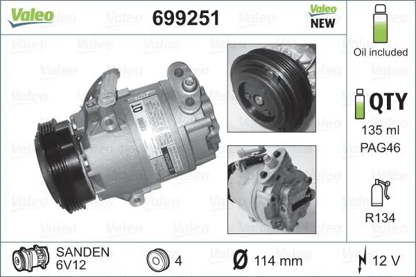 KLİMA KOMPRESÖRÜ VE PARÇALARI VALEO 699251