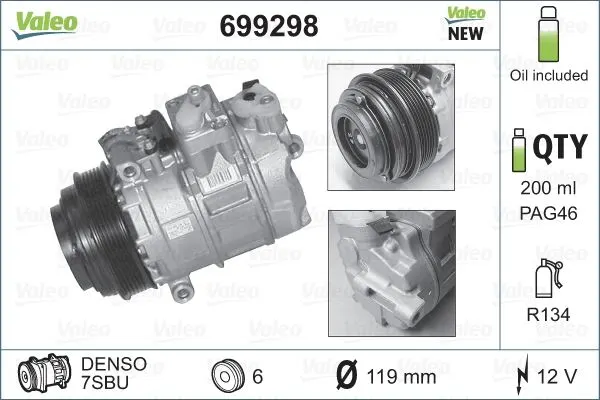 KLİMA KOMPRESÖRÜ VE PARÇALARI VALEO 699298