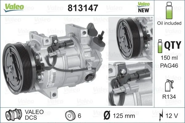KLİMA KOMPRESÖRÜ VE PARÇALARI VALEO 813147