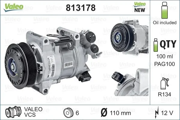 KLİMA KOMPRESÖRÜ VE PARÇALARI VALEO 813178