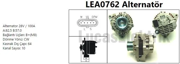 LUCAS - Ağır Vasıta ALTERNATÖR LUCAS LEA0762