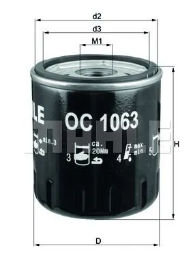 MAHLE FILTRE YAĞ FİLTRESİ MAHLE OC1063