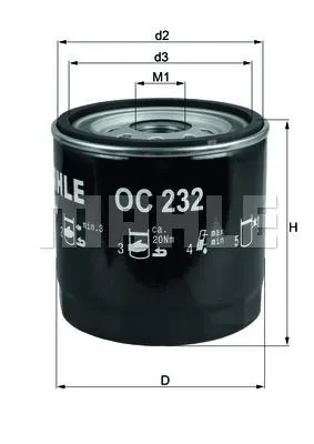 MAHLE FILTRE YAĞ FİLTRESİ MAHLE OC232