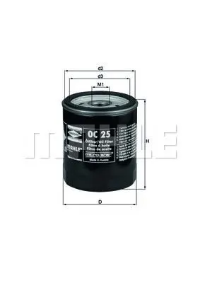 MAHLE FILTRE YAĞ FİLTRESİ MAHLE OC25