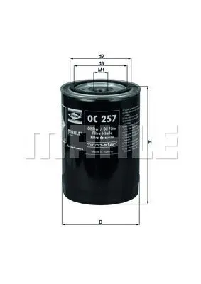 MAHLE FILTRE YAĞ FİLTRESİ MAHLE OC257