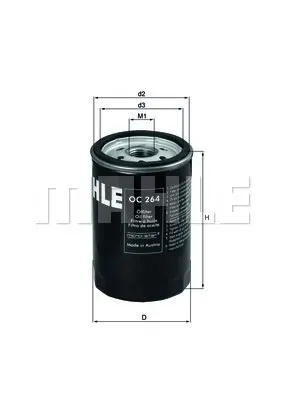 MAHLE FILTRE YAĞ FİLTRESİ MAHLE OC264